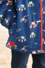 Load image into Gallery viewer, Finlay Boys Coat Navy Blue Tractor - Little Lighthouse