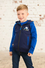 Load image into Gallery viewer, Jackson Full Zip Sweater Blue Tractor- Little Lighthouse