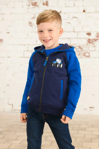 Jackson Full Zip Sweater Blue Tractor- Little Lighthouse