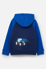 Load image into Gallery viewer, Jackson Full Zip Sweater Blue Tractor- Little Lighthouse