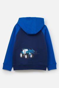 Jackson Full Zip Sweater Blue Tractor- Little Lighthouse