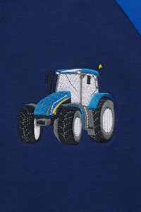 Jackson Full Zip Sweater Blue Tractor- Little Lighthouse