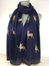 Load image into Gallery viewer, 235- Stag Scarf - Navy