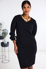 Load image into Gallery viewer, Navy Frill Sleeve Dress - Peruzzi