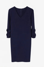 Load image into Gallery viewer, Navy Frill Sleeve Dress - Peruzzi