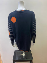 Load image into Gallery viewer, 7421- Spot Design Knit Jumper-Black/Charcoal/Burnt orange- Foil