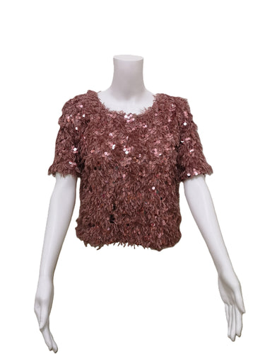 Sequence & Feather Top - Pink