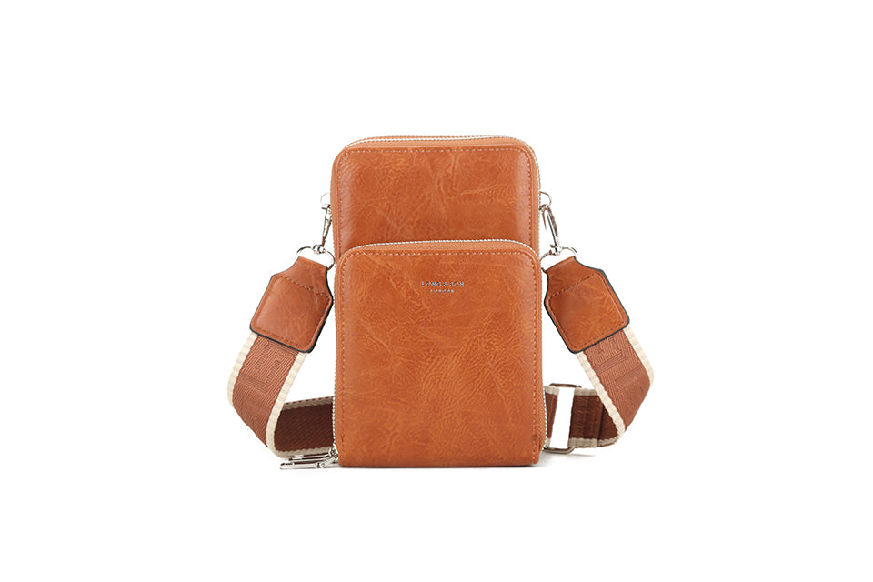 K152 - Triple Pocket Phone Purse - Brown