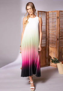 24153- Ombre Pleated Maxi Dress - Kate Cooper