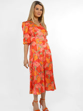 Load image into Gallery viewer, Audrey Orange Midi Print Dress- Kate &amp; Pippa