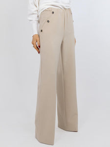 Beige Button Trousers - Kate & Pippa