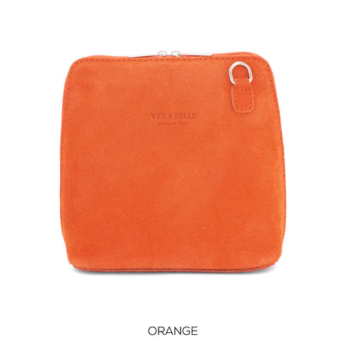 2130 - Suede Finish Crossbody Bags - Orange - Moda Express