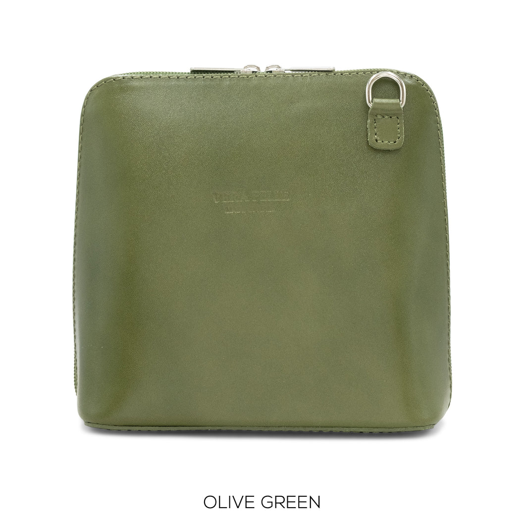 1158 - Crossbody Bag with Buckle Detail - Green - Moda Express