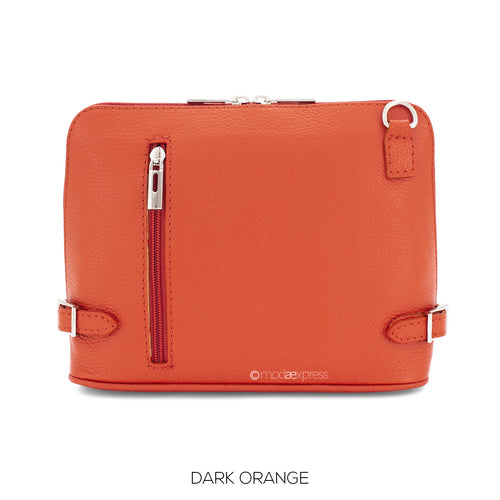 1983 - Leather Crossbody Bag - Dark Orange - Moda Express