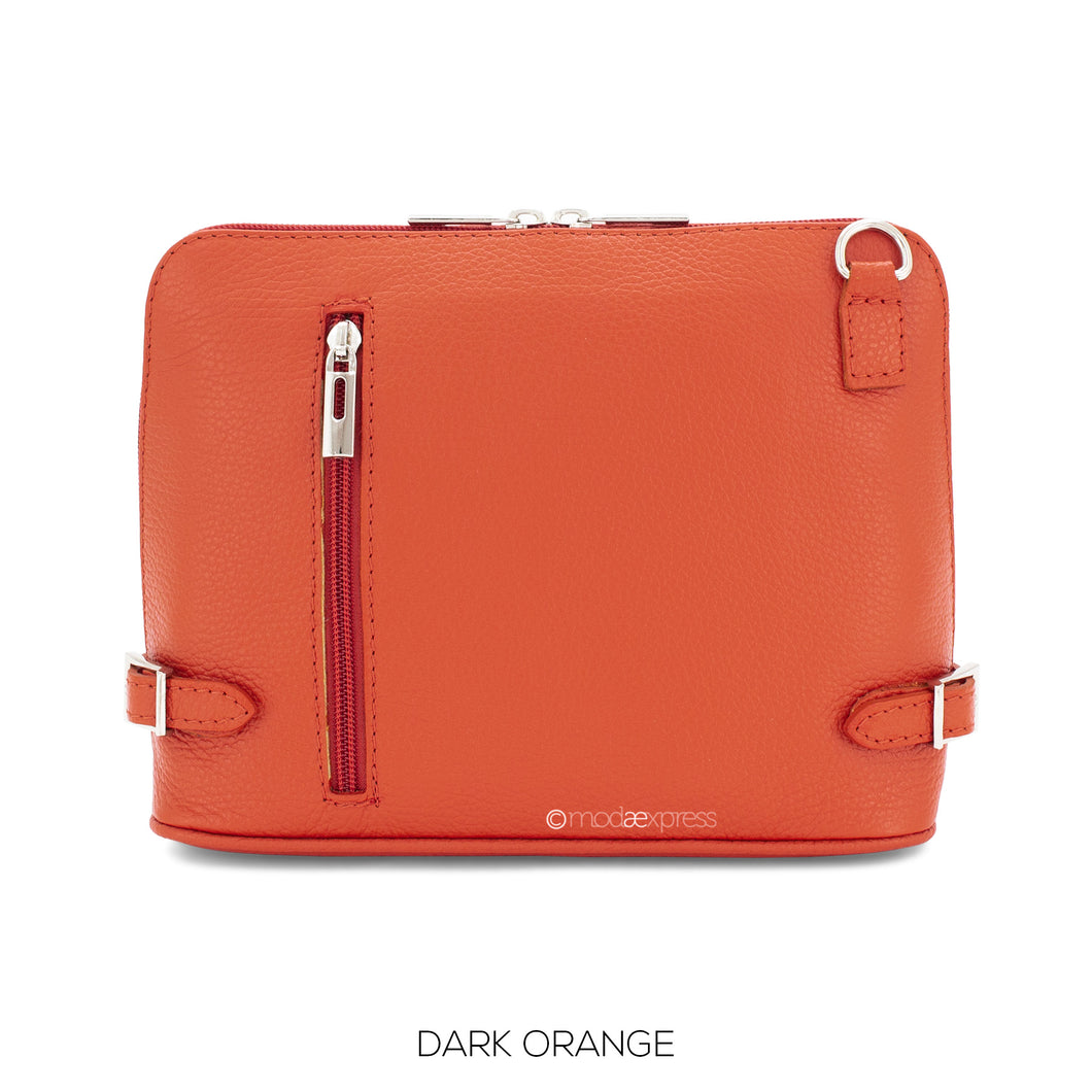 1983 - Leather Crossbody Bag - Dark Orange - Moda Express