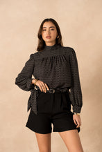 Load image into Gallery viewer, Black Chain Detail Blouse - Lulumary
