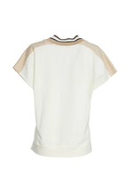 Load image into Gallery viewer, 24111- Naya V-Neck Top w/ Knit Trim- Sand
