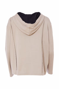 25130 - Hoodie with Contrast Panel - Mink - Naya