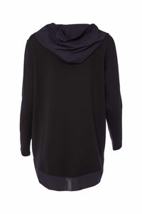 25134 - Hooded Top with Contrast Wrap Neck -French Blue-  Naya