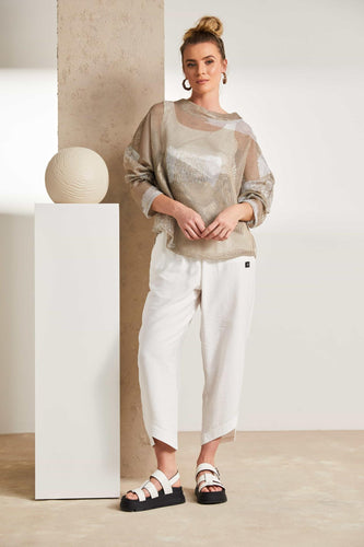 25186 - Mesh Funnel Neck Top - Naya