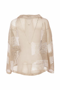 25186 - Mesh Funnel Neck Top - Naya