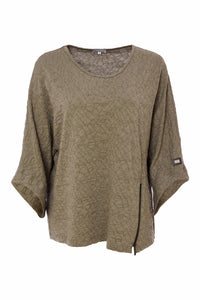 25221 - Embossed Top with Zip Detail - Naya