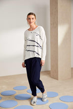 Load image into Gallery viewer, 25288 - Brush Stroke Print Top - Navy - Naya