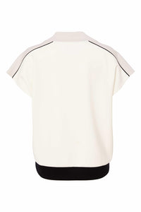 25315 - V-Neck Top with Contrast Panels - Naya