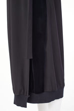 Load image into Gallery viewer, 118- Naya Elastic Hem Dress w/ Velvet sides &amp; Buckle- Black