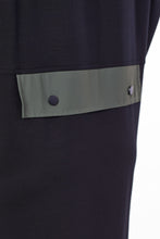 Load image into Gallery viewer, 129- Naya Shift Dress with hood &amp; contrast Panel- Black&amp;Forest