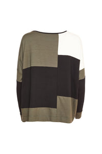 24114 - Block Colour Top- Forest & Black- Naya