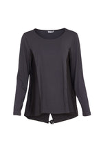 Load image into Gallery viewer, 24128- Top with contrast side panel/drawstring- Forest &amp; Black- Naya