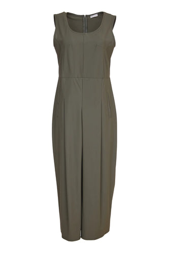 24135- Sleeveless Long Dress w/ slit @ hem- Forest- Naya