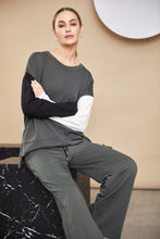 Load image into Gallery viewer, 24167- Block colour sweatshirt- Forest &amp; Black- Naya