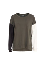 Load image into Gallery viewer, 24167- Block colour sweatshirt- Forest &amp; Black- Naya
