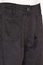 Load image into Gallery viewer, 24184 - Cord wide leg trouser with front patch pocket- Black- Naya