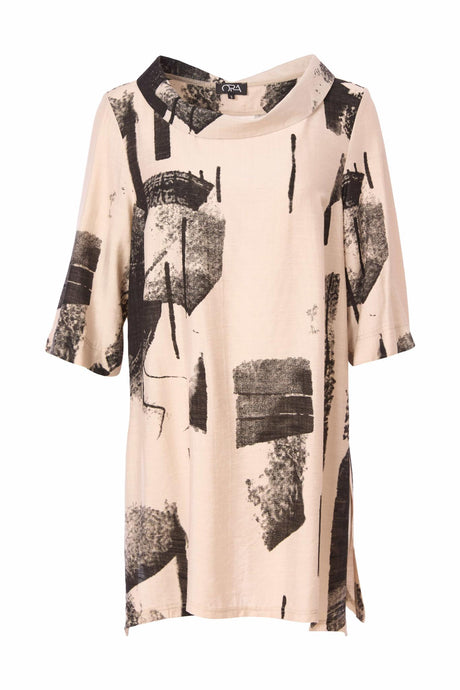 25142 - Blurred Block Print Tunic - Ora