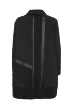 Load image into Gallery viewer, 24125- Quilted coat with contrast panels &amp; zip- Black- Ora