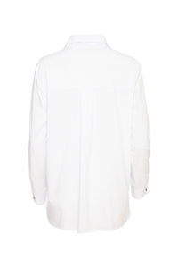 24127- Shirt with trim @ pocket- White/Black- Ora