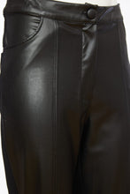 Load image into Gallery viewer, 24133- Leatherette trouser with contrast jersey back- Black- Ora