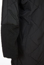 Load image into Gallery viewer, 24150- Padded coat with embossed panels- Black- Ora