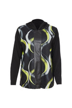 Load image into Gallery viewer, 24180- Print top with contrast band @ front- Black/Lime- Ora