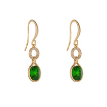 Load image into Gallery viewer, Crystal &amp; Emerald Drop Earrings- Knight &amp; Day Jewellery