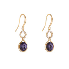 Load image into Gallery viewer, Crystal &amp; Amethyst Drop Earrings- Knight &amp; Day Jewellery