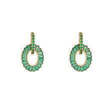 Load image into Gallery viewer, Emerald Baguette Earrings- Knight &amp; Day Jewellery