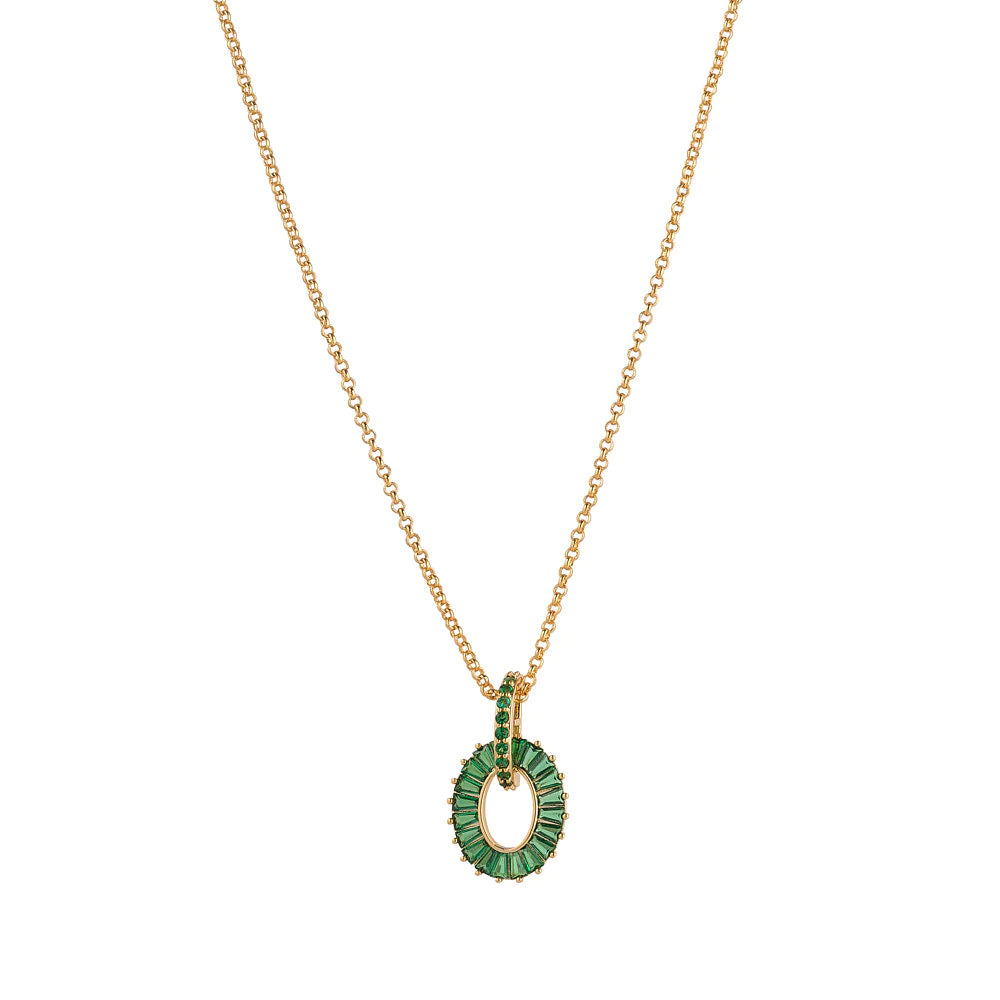 Emerald Baguette Pendant- Knight & Day Jewellery