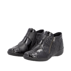 Black Ankle Boot with Zip - Remonte
