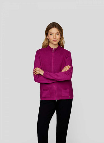 121527 - Wild berry Zip Cardigan  - Rabe
