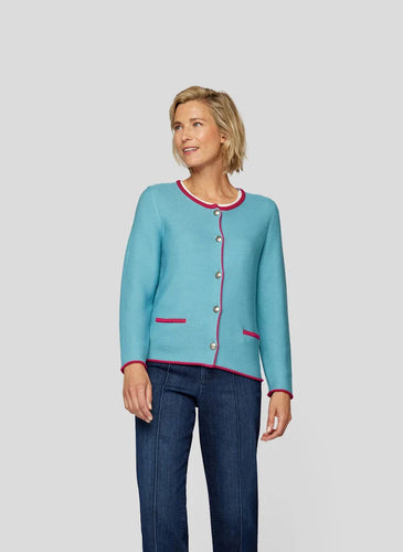 113524 - Peacock Blue Button up Cardigan - Rabe