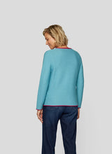 Load image into Gallery viewer, 113524 - Peacock Blue Button up Cardigan - Rabe